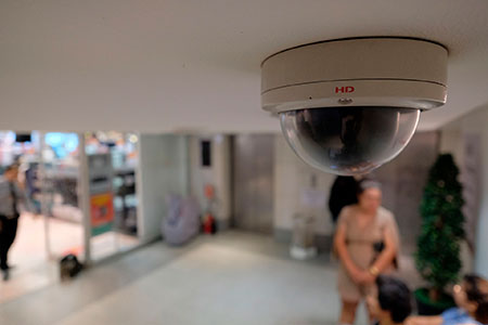 Mall security camera prevent shop lifting and theft